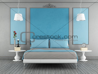 Blue and gray bedroom