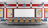 Red and blue Meeting room