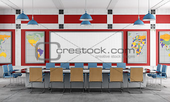 Red and blue Meeting room