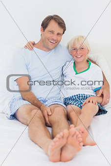 Portrait of a smiling father and son