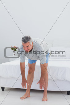 Mature man working out