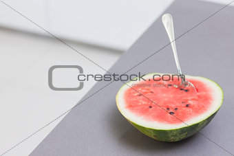 Watermelon with a spoon