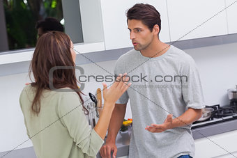 Couple arguing in the kitchen