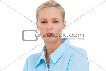 Furious young woman looking at camera