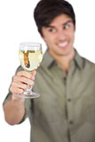Man with white wine glass