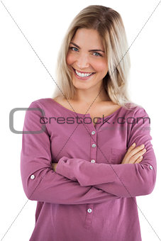Happy woman with arms crossed
