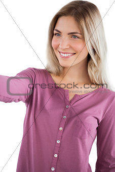 Woman with outstretched arm