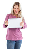 Woman looking at her tablet pc