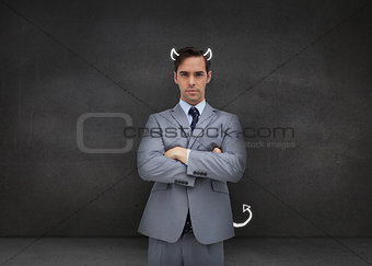 Serious businessman representing the demon