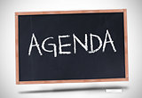 Agenda written on blackboard