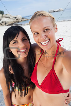 Women smiling together