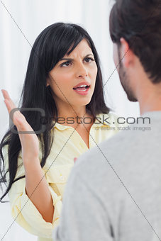 Woman about to slap her boyfriend