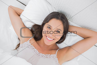 Overview of a pretty woman relaxing