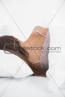 Rear view of a woman sleeping