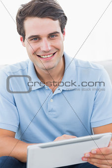 Man using his tablet