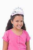 Smiling little girl wearing tiara for a party