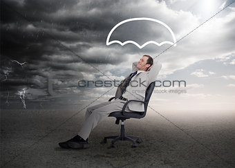 Businessman sleeping in a chair