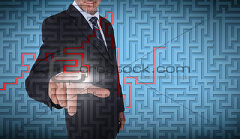 Businessman selecting a labyrinth