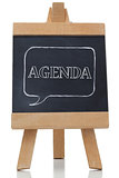 Agenda written on a blackboard