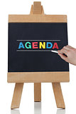 Agenda written in colored letters