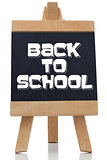 Back to school written in white on chalkboard