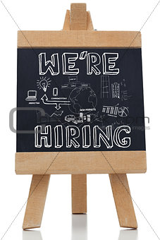 We are hiring written with a chalk