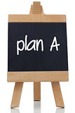 Plan A written on a chalkboard