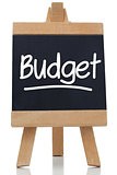 Budget written on blackboard