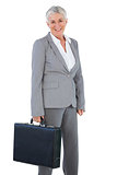 Businesswoman holding briefcase