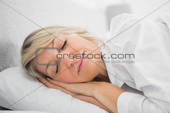 Blonde woman sleeping peacefully