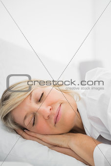 Blonde woman sleeping