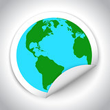 Globe map sticker