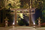 Stone Tori Gate in Nikko, Japan.