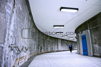 Underground Grunge metro corridor - one person 