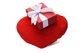 Gift Box And Heart Shaped Cushion