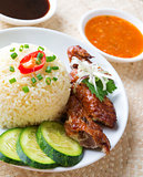 Singapore chicken rice. 