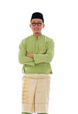 Malay male during ramadan festival with isolated white backgroun
