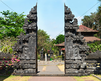 Traditional Balinese gate Candi Bentar in the temple