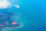 Aerial view of the shore 