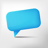 Abstract blue glossy speech bubble
