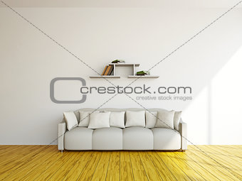 White sofa and  in the livingroom