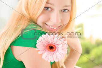 Beautiful Girl with Flower