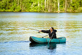 Fisherman in Rubber Boat
