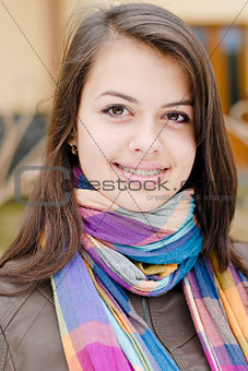 Teenage girl autumn day portrait