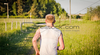 Back of running man