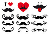 mustache design set, vector