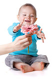Smiling baby and flower