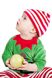 Small baby in santa suit