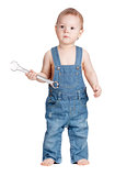Small baby worker with spanner wrench