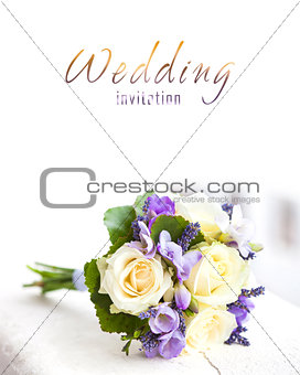 Wedding bouquet with yellow roses